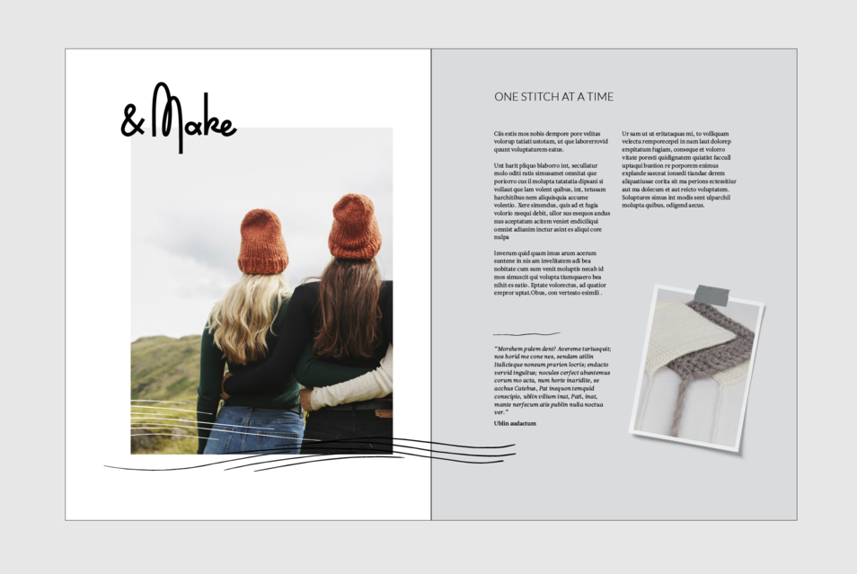 Sample spread from brand guidelines