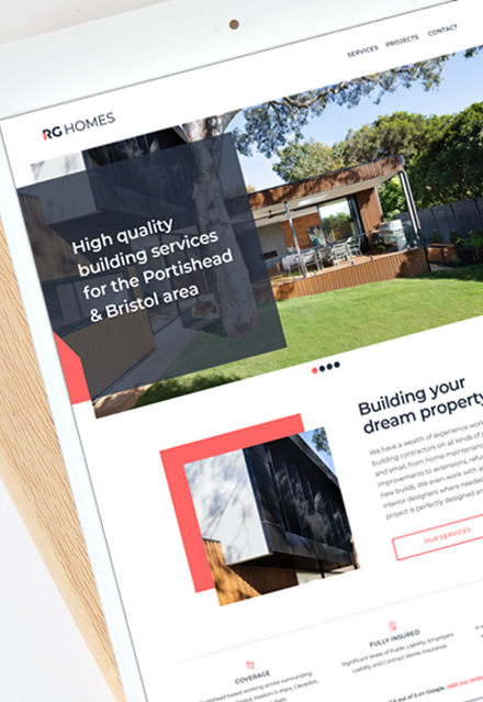 RG homes website homepage